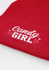 Damen Beanie - Candy Girl - Strickmütze Spruch Karneval Fasching Aufdruck Lustig Damenmütze Moonworks®preview