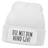 Damen Beanie Geschenk für Hundeliebhaberinnen Strickmütze mit Spruch Aufdruck Lustig Die mit dem Hund geht Hundebesitzer Moonworks®preview