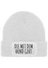 Damen Beanie Geschenk für Hundeliebhaberinnen Strickmütze mit Spruch Aufdruck Lustig Die mit dem Hund geht Hundebesitzer Moonworks®preview