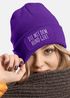 Damen Beanie Geschenk für Hundeliebhaberinnen Strickmütze mit Spruch Aufdruck Lustig Die mit dem Hund geht Hundebesitzer Moonworks®preview