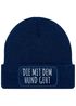 Damen Beanie Geschenk für Hundeliebhaberinnen Strickmütze mit Spruch Aufdruck Lustig Die mit dem Hund geht Hundebesitzer Moonworks®preview
