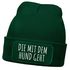Damen Beanie Geschenk für Hundeliebhaberinnen Strickmütze mit Spruch Aufdruck Lustig Die mit dem Hund geht Hundebesitzer Moonworks®preview