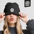 Damen Beanie Hund Design Wintermütze für Hundebesitzerin Patch Aufdruck Hundepfote Moonworks®preview