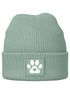Damen Beanie Hund Design Wintermütze für Hundebesitzerin Patch Aufdruck Hundepfote Moonworks®preview