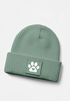 Damen Beanie Hund Design Wintermütze für Hundebesitzerin Patch Aufdruck Hundepfote Moonworks®preview