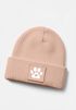 Damen Beanie Hund Design Wintermütze für Hundebesitzerin Patch Aufdruck Hundepfote Moonworks®preview