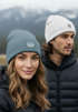 Damen Beanie mit Aufdruck Outdoor Logo Print Berge Meer Wintermütze Strickmütze Neverless®preview
