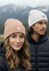 Damen Beanie mit Aufdruck Outdoor Logo Print Berge Meer Wintermütze Strickmütze Neverless®preview