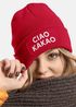 Damen Beanie mit Patch Ciao Kakao Strickmütze mit Spruch Aufdruck Lustig Damenmütze Moonworks®preview