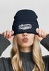 Damen Beanie mit Patch Dorfkind Aufdruck Strickmütze mit Spruch Aufdruck Lustig Damenmütze Moonworks®preview