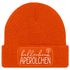 Damen Beanie mit Patch Hallöchen Aperölchen Strickmütze mit Spruch Aufdruck Lustig Damenmütze Moonworks®preview
