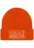 Damen Beanie mit Patch Hallöchen Aperölchen Strickmütze mit Spruch Aufdruck Lustig Damenmütze Moonworks®preview