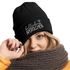 Damen Beanie mit Patch Hallöchen Aperölchen Strickmütze mit Spruch Aufdruck Lustig Damenmütze Moonworks®preview