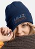 Damen Beanie mit Patch Hallöchen Aperölchen Strickmütze mit Spruch Aufdruck Lustig Damenmütze Moonworks®preview