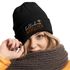 Damen Beanie mit Patch Hallöchen Aperölchen Strickmütze mit Spruch Aufdruck Lustig Damenmütze Moonworks®preview