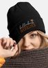 Damen Beanie mit Patch Hallöchen Aperölchen Strickmütze mit Spruch Aufdruck Lustig Damenmütze Moonworks®preview