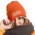 Damen Beanie mit Patch San Fran Tschüssiko Strickmütze mit Spruch Aufdruck Lustig Damenmütze Moonworks®preview