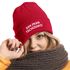 Damen Beanie mit Patch San Fran Tschüssiko Strickmütze mit Spruch Aufdruck Lustig Damenmütze Moonworks®preview