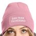 Damen Beanie mit Patch San Fran Tschüssiko Strickmütze mit Spruch Aufdruck Lustig Damenmütze Moonworks®preview