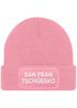 Damen Beanie mit Patch San Fran Tschüssiko Strickmütze mit Spruch Aufdruck Lustig Damenmütze Moonworks®preview