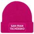 Damen Beanie mit Patch San Fran Tschüssiko Strickmütze mit Spruch Aufdruck Lustig Damenmütze Moonworks®preview