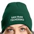 Damen Beanie mit Patch San Fran Tschüssiko Strickmütze mit Spruch Aufdruck Lustig Damenmütze Moonworks®preview