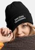 Damen Beanie mit Patch San Fran Tschüssiko Strickmütze mit Spruch Aufdruck Lustig Damenmütze Moonworks®preview