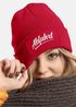 Damen Beanie mit Patch Skifahren Strickmütze mit Spruch Aufdruck Abfahrt Damenmütze Moonworks®preview