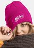 Damen Beanie mit Patch Skifahren Strickmütze mit Spruch Aufdruck Abfahrt Damenmütze Moonworks®preview