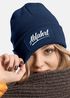 Damen Beanie mit Patch Skifahren Strickmütze mit Spruch Aufdruck Abfahrt Damenmütze Moonworks®preview