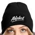 Damen Beanie mit Patch Skifahren Strickmütze mit Spruch Aufdruck Abfahrt Damenmütze Moonworks®preview