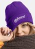 Damen Beanie mit Patch Skifahren Strickmütze mit Spruch Aufdruck Skihaserl Damenmütze Moonworks®preview