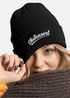 Damen Beanie mit Patch Skifahren Strickmütze mit Spruch Aufdruck Skihaserl Damenmütze Moonworks®preview