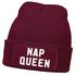 Damen Beanie mit Patch Spruch Nap Queen Statement Strickmütze Aufdruck Lustig Damenmütze Moonworks®preview