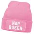 Damen Beanie mit Patch Spruch Nap Queen Statement Strickmütze Aufdruck Lustig Damenmütze Moonworks®preview