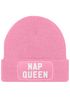 Damen Beanie mit Patch Spruch Nap Queen Statement Strickmütze Aufdruck Lustig Damenmütze Moonworks®preview