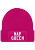 Damen Beanie mit Patch Spruch Nap Queen Statement Strickmütze Aufdruck Lustig Damenmütze Moonworks®preview