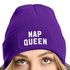 Damen Beanie mit Patch Spruch Nap Queen Statement Strickmütze Aufdruck Lustig Damenmütze Moonworks®preview