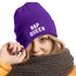 Damen Beanie mit Patch Spruch Nap Queen Statement Strickmütze Aufdruck Lustig Damenmütze Moonworks®preview
