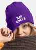 Damen Beanie mit Patch Spruch Nap Queen Statement Strickmütze Aufdruck Lustig Damenmütze Moonworks®preview