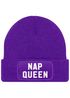 Damen Beanie mit Patch Spruch Nap Queen Statement Strickmütze Aufdruck Lustig Damenmütze Moonworks®preview