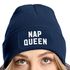 Damen Beanie mit Patch Spruch Nap Queen Statement Strickmütze Aufdruck Lustig Damenmütze Moonworks®preview