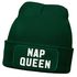 Damen Beanie mit Patch Spruch Nap Queen Statement Strickmütze Aufdruck Lustig Damenmütze Moonworks®preview