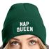 Damen Beanie mit Patch Spruch Nap Queen Statement Strickmütze Aufdruck Lustig Damenmütze Moonworks®preview