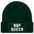 Damen Beanie mit Patch Spruch Nap Queen Statement Strickmütze Aufdruck Lustig Damenmütze Moonworks®preview