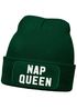 Damen Beanie mit Patch Spruch Nap Queen Statement Strickmütze Aufdruck Lustig Damenmütze Moonworks®preview