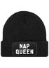 Damen Beanie mit Patch Spruch Nap Queen Statement Strickmütze Aufdruck Lustig Damenmütze Moonworks®preview
