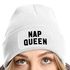 Damen Beanie mit Patch Spruch Nap Queen Statement Strickmütze Aufdruck Lustig Damenmütze Moonworks®preview