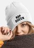 Damen Beanie mit Patch Spruch Nap Queen Statement Strickmütze Aufdruck Lustig Damenmütze Moonworks®preview