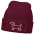 Damen Beanie mit Patch Strickmütze Aufdruck Dackel Polygon Hund Geschenk Tierfreunde Lustig Damenmütze Moonworks®preview